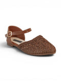 Sandals Flat Burlap And Leather With Buckle SF-59