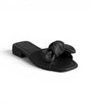Slipper Flat Leather With Bow SL-229