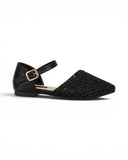 Sandals Flat Burlap And Leather With Buckle SF-59