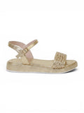 sandals Leather flat with mesh strap SF-62