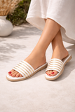 Slipper Flat Leather With Gold Stripes SL-200