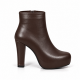 Boot High Heels Leather With a Zipper R-24