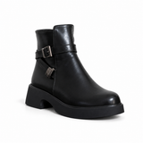 Women’s Ankle Boots Leather with Chunky Heel G-65