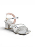 sandal heeled leather Shiny with diamond straps SN-817