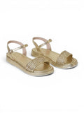 sandals Leather flat with mesh strap SF-62