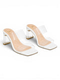 Slipper Heels Transparent With Leather Elegant X-16