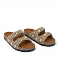 Slippers Flat Leather Embellished with decorative patterns SL-243