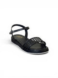 sandals Leather flat with mesh strap SF-62