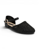 Sandals Flat Burlap And Leather With Buckle SF-59