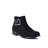 Ankle Boot Flat Suede With Buckle G-26