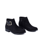 Ankle Boot Flat Suede With Buckle G-26