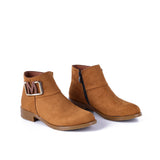 Ankle Boot Flat Suede With Buckle G-26