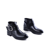 Ankle Boot Leather Flat With Buckle G-33