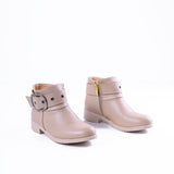 Ankle Boot Leather Flat With Buckle G-33