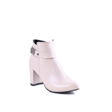 Ankle Boot Heels Leather With Zipper R-19
