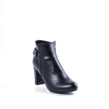 Ankle Boot Heels Leather With Zipper R-19