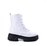 Ankle Boot Leather Mid Heels With Rope E-95