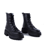 Ankle Boot Leather Mid Heels With Rope E-95