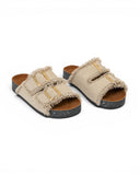 Slippers flat Fabric With double buckle SL-241