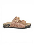 slippers leather flat Double strap with buckles SL-237