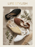 Sandals Flat Burlap And Leather With Buckle SF-59