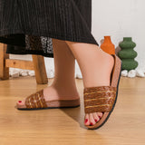 Slipper Flat Fabric With Shiny Stripes SL-202