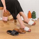 Slipper Flat Fabric With Shiny Stripes SL-202