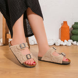 Slipper Flat Fabric With Buckle SL-195