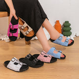 Slipper Flat Fabric With Buckle SL-195