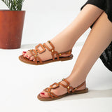 Sandal Flat Leather With Buckle SF-56
