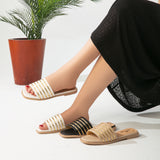 Slipper Flat Leather With Gold Stripes SL-200