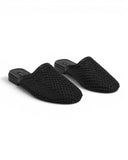 Mule flat leather Diamond-studded mesh design SB-706