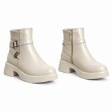 Women’s Ankle Boots Leather with Chunky Heel G-65