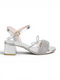sandal heeled leather Shiny with butterfly SN-818