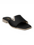 slippers satin flat With a shiny V-shaped embellishment SL-234
