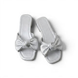 Slipper Flat Leather With Bow SL-229