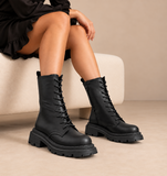 Women’s Lace-Up Block Heel Boots E-112