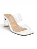 Slipper Heels Transparent With Leather Elegant X-16