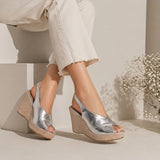 Sandal Wedge Leather Comfortable W-14