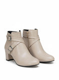 Ankle Boot Heels Leather With Accessories R-21