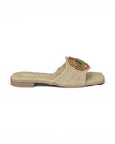 slippers satin flat With a round, studded accessory SL-233