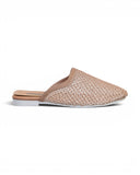 Mule flat leather Diamond-studded mesh design SB-706