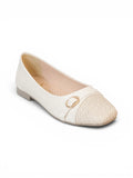 Ballerina flat Leather With an elegant straw toe BN-523