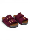 Slippers flat Fabric With double buckle SL-241