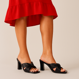 Slipper Bow Heels Leather X-7