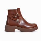 Women’s Ankle Boots Leather with Chunky Heel G-65
