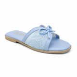 Slipper Flat Leather And Dentelle With Bow SL-250