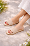 Slipper Flat Beaded Fabric SL-145
