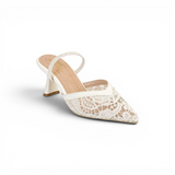 Shoes Heels Dentelle With Elastic F-624