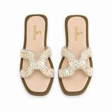 Slipper Flat Leather With Pearl And Stars SL-251